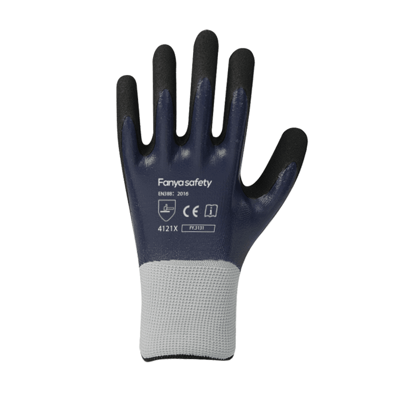 13G polyester liner med sandet nitril dobbeltbelægning