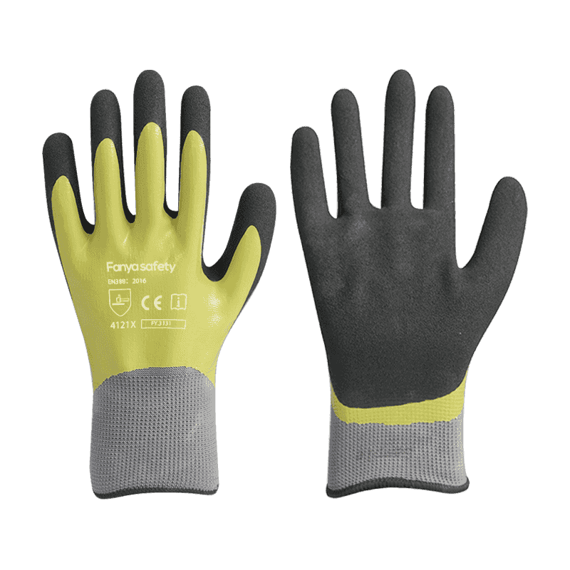13G polyester liner med sandet nitril dobbeltbelægning