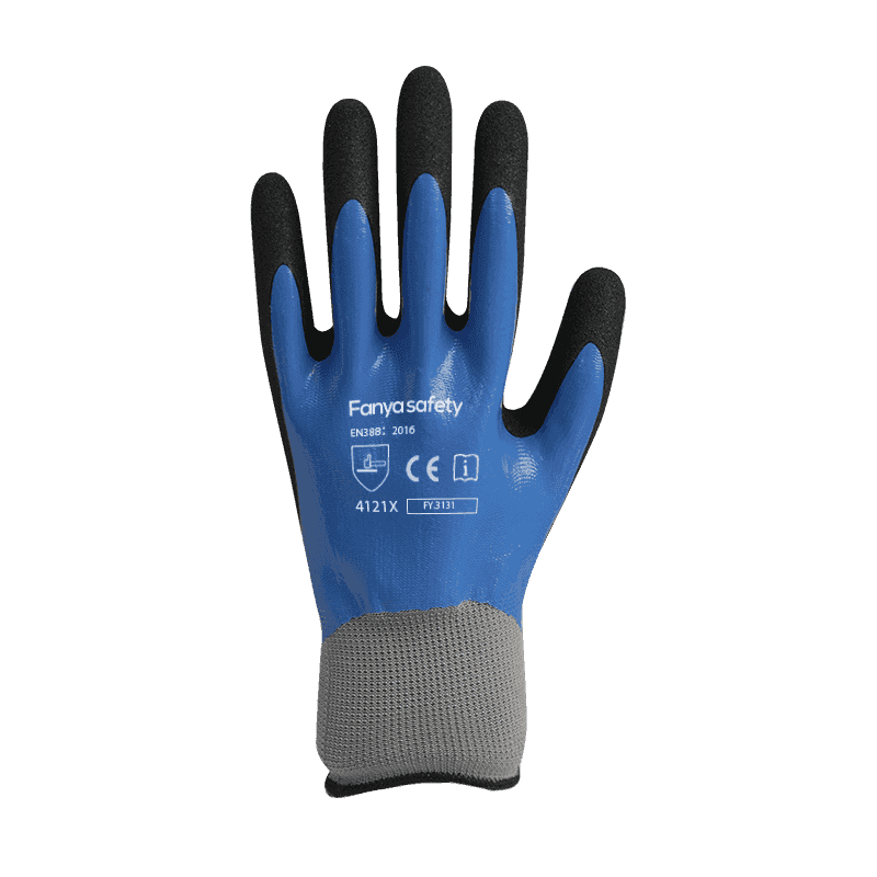13G polyester liner med sandet nitril dobbeltbelægning
